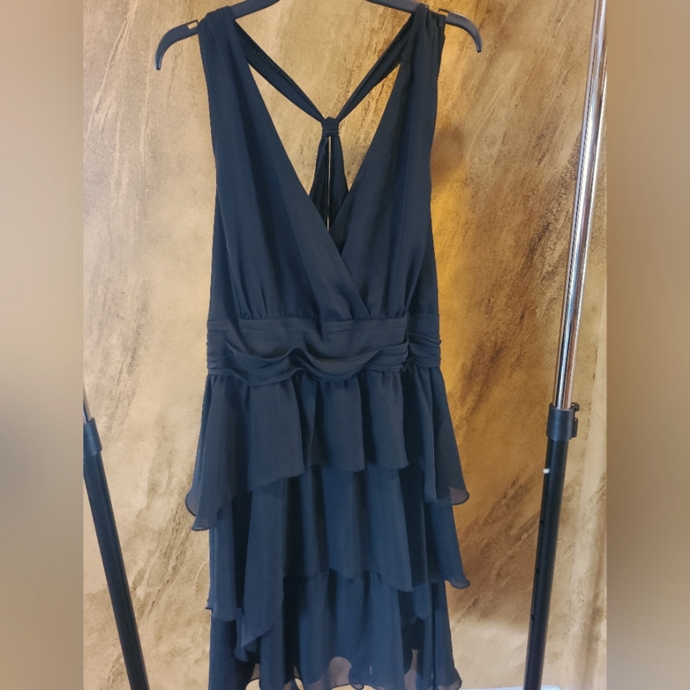 Lane Bryant black sleeveless ruffled dress